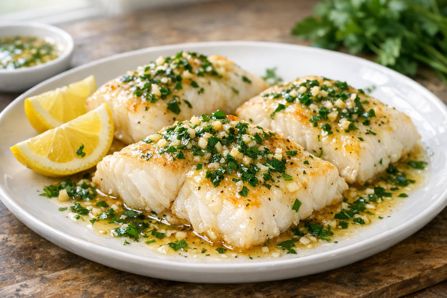 Oven-Baked Cod with Garlic and Herbs (20 Minutes)