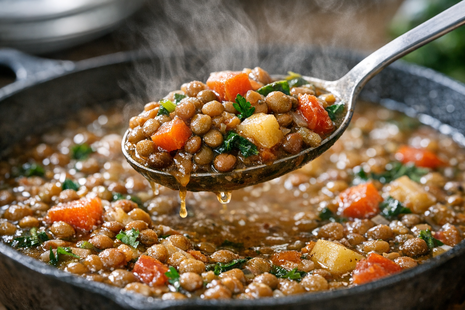 Vegetable Lentil Skillet with Herbs (One Pan)