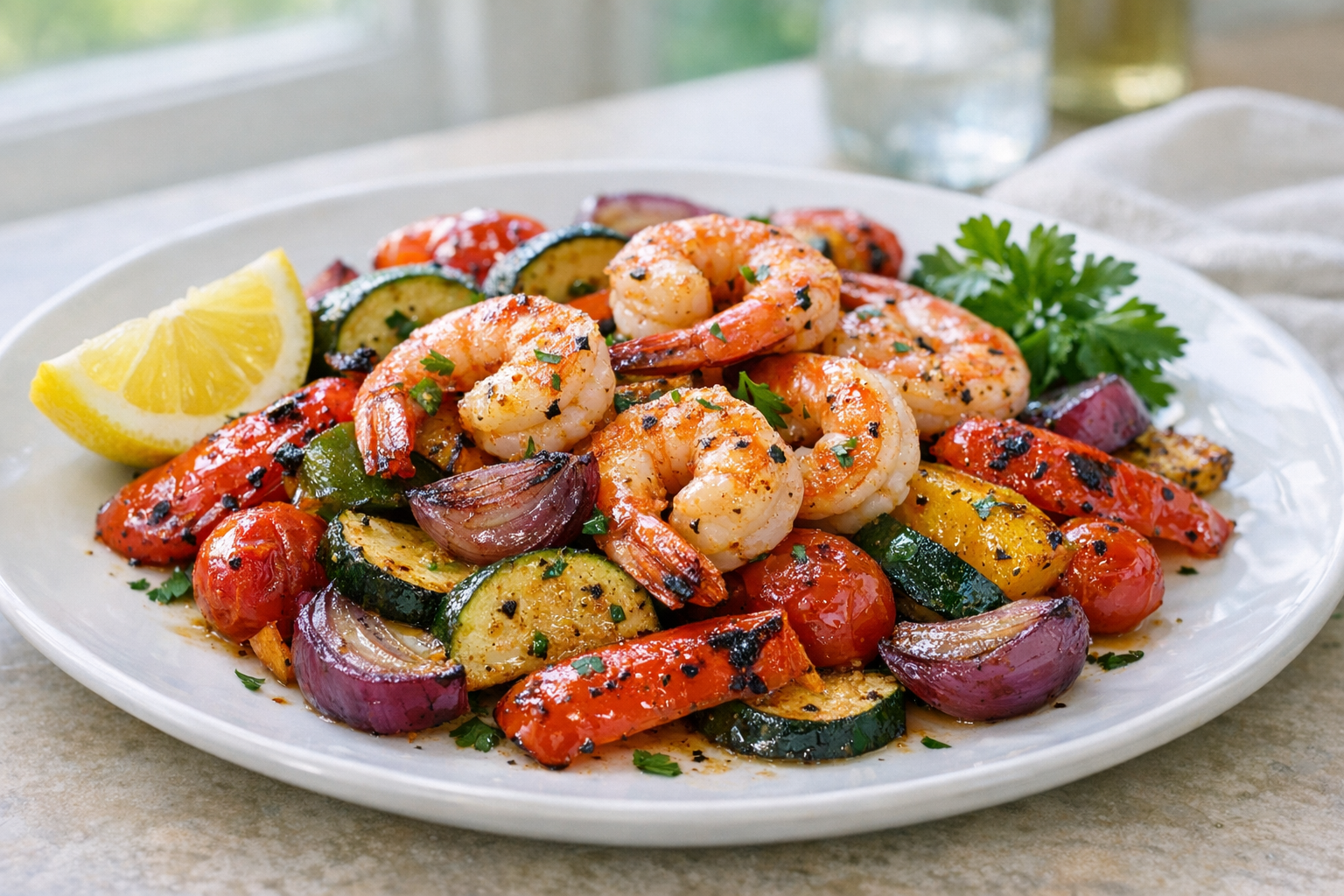 Sheet-Pan Shrimp with Roasted Vegetables (30 Minutes)