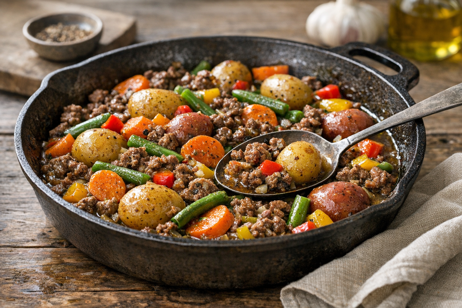 Rustic Beef and Vegetable Skillet (One-Pan Dinner)