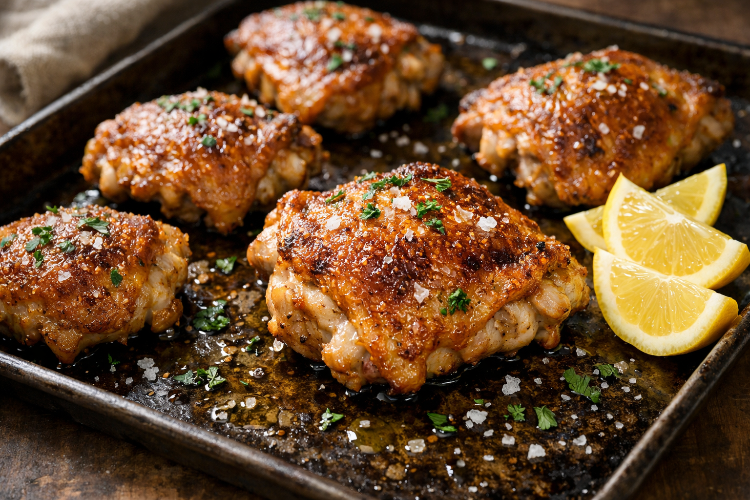 Oven Baked Chicken Thighs Crispy